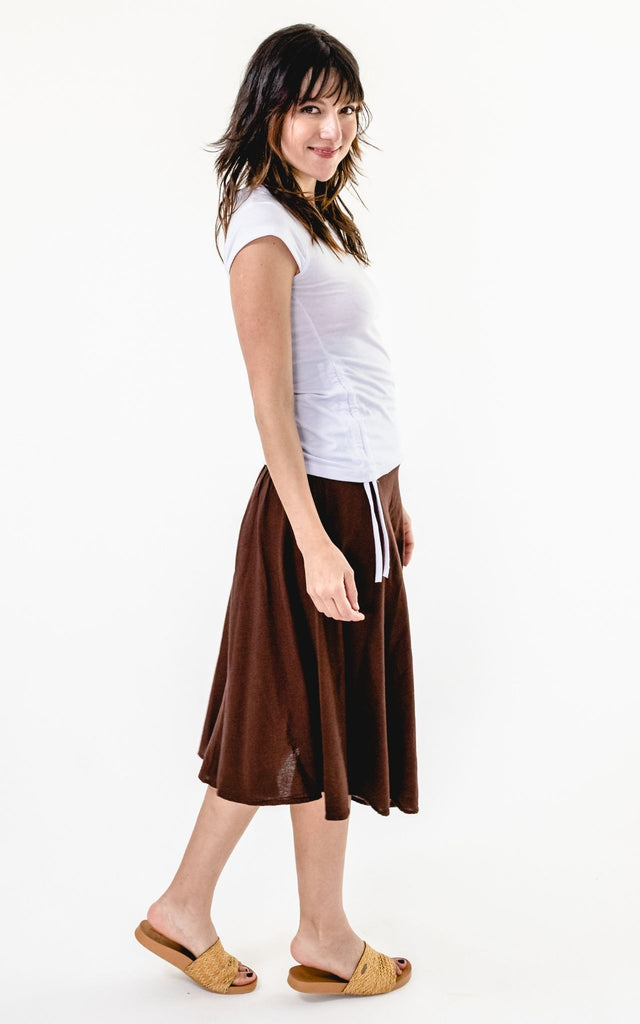 Surya Australia Ethical 'Rosa' Skirt from Nepal - Chocolate #colour_chocolate