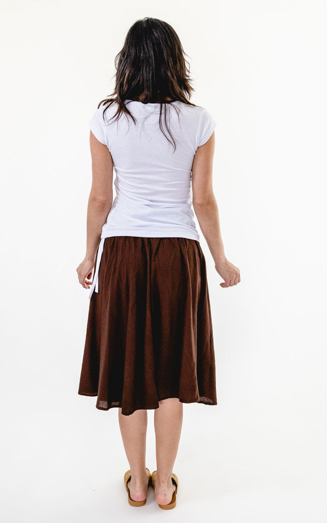 Surya Australia Ethical 'Rosa' Skirt from Nepal - Chocolate #colour_chocolate
