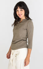 Surya Australia Clementine Organic Cotton 'Clementine' Top made in Nepal - Olive