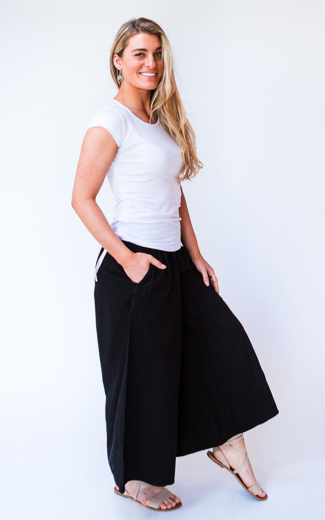 Surya Australia Ethical Cotton Palazzo Pants from Nepal - Mustard #colour_black