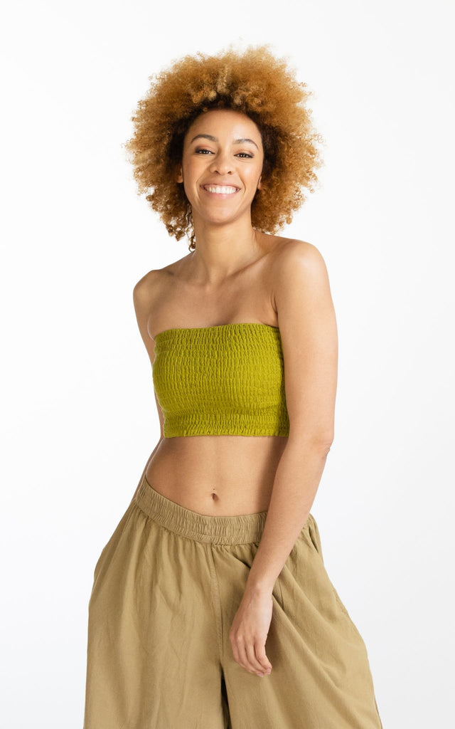 Surya Australia Cotton Strapless Tube Top - Lime Green