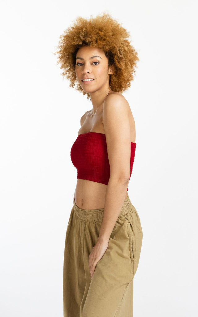 Surya Australia Cotton Strapless Tube Top - Red