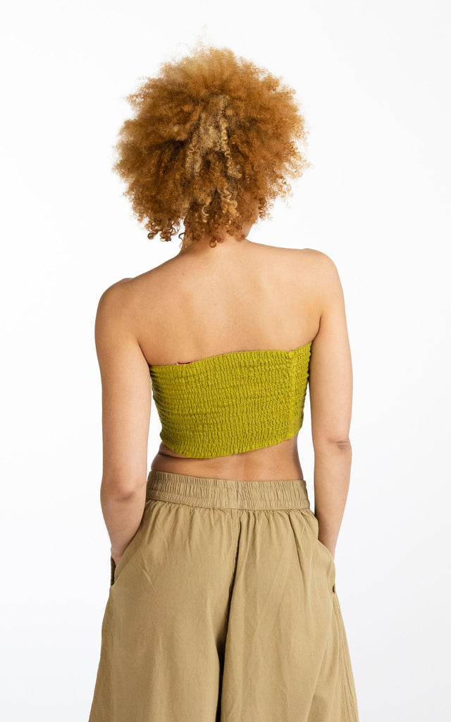 Surya Australia Cotton Strapless Tube Top - Lime Green