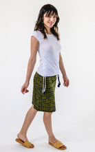 Surya Australia 'Laila' Printed Skirt from Nepal - Khaki #colour_khaki