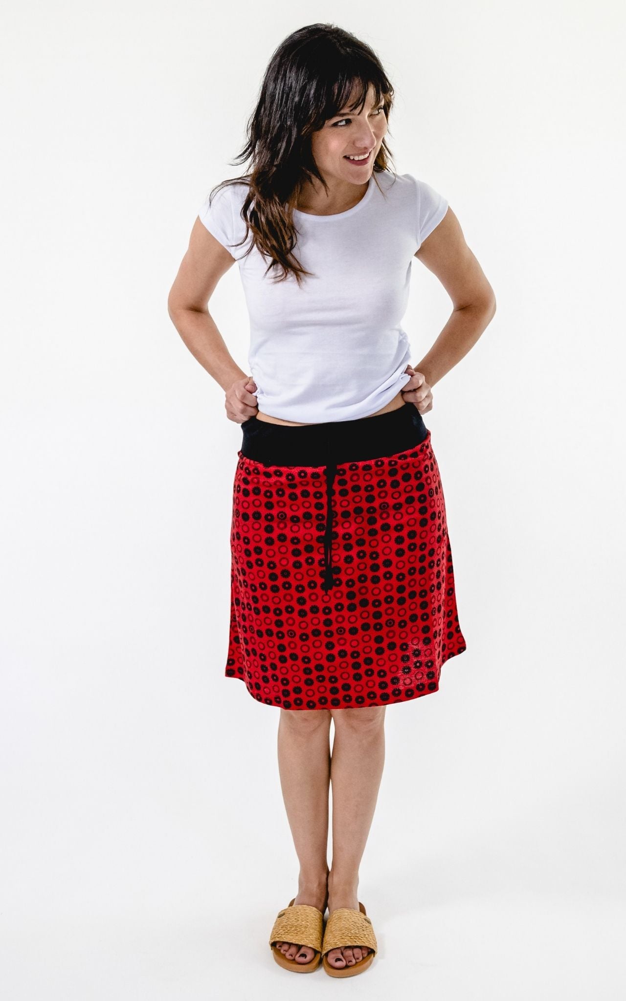 Surya Australia 'Laila' Printed Skirt from Nepal - Red #colour_red
