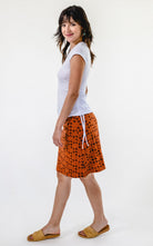 Surya Australia 'Laila' Printed Skirt from Nepal - Rust #colour_rust