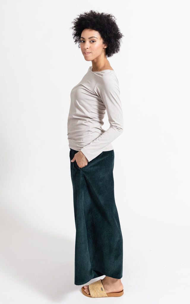Surya Australia Ethical Cotton Corduroy Palazzo Pants made in Nepal - Teal