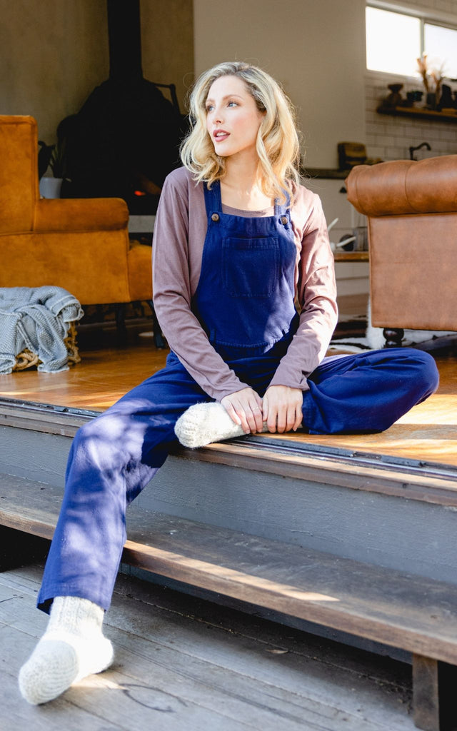 Surya Australia Straight Leg Overalls (Dungarees) made in Nepal - Dark Blue