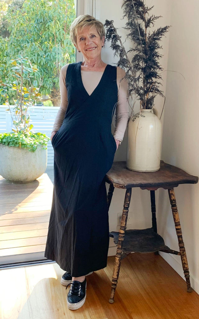 Surya Australia Ethically Made Tibetan Wrap Dress - Black