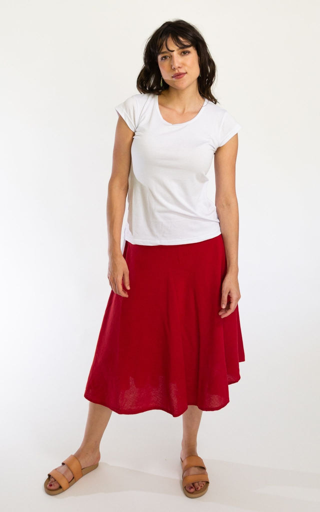 Surya Australia Ethical Cotton 'Rosa' Skirt from Nepal - Red #colour_red