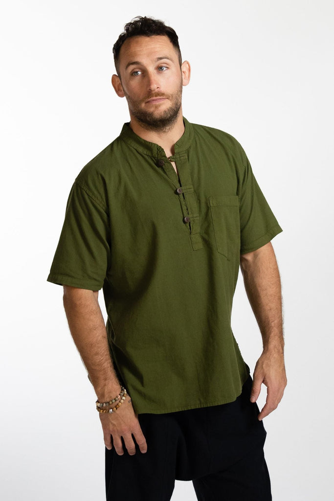 Surya Australia Ethical Cotton 'Pablo' Shirt made in Nepal - Green