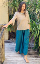 Surya Australia Ethical Cotton Palazzo Pants from Nepal - Turquoise