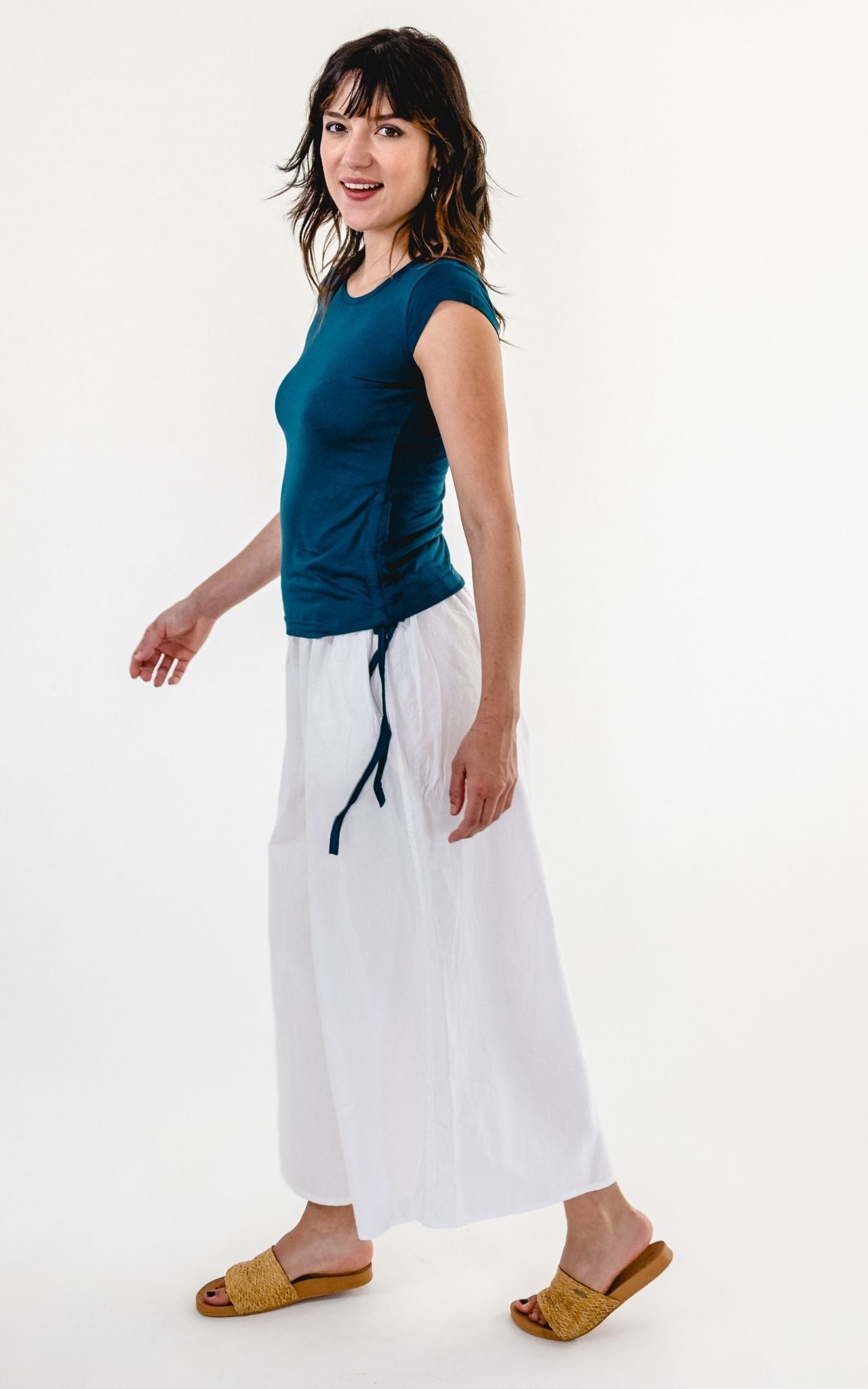 Surya Australia Ethical Cotton Palazzo Pants from Nepal - Mustard #colour_white