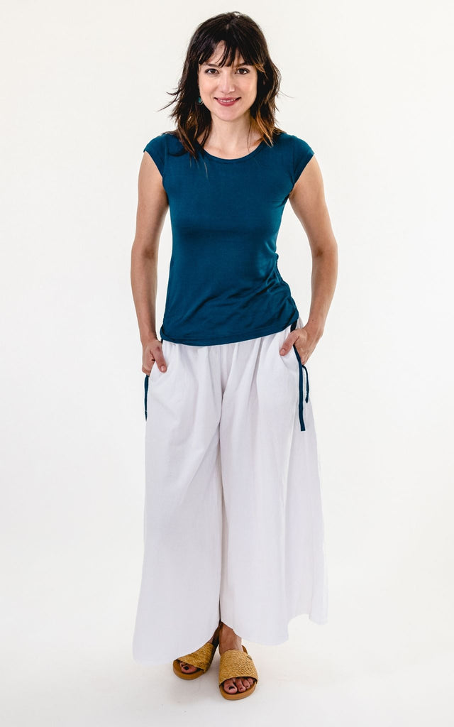Surya Australia Ethical Cotton Palazzo Pants from Nepal - Mustard #colour_white