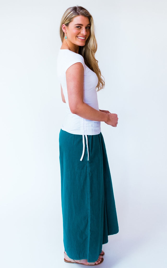 Surya Australia Ethical Cotton Palazzo Pants from Nepal - Turquoise