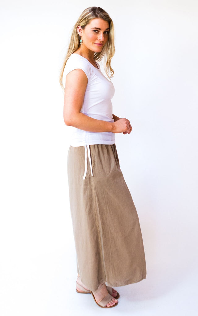 Surya Australia Ethical Cotton Palazzo Pants from Nepal - Sand