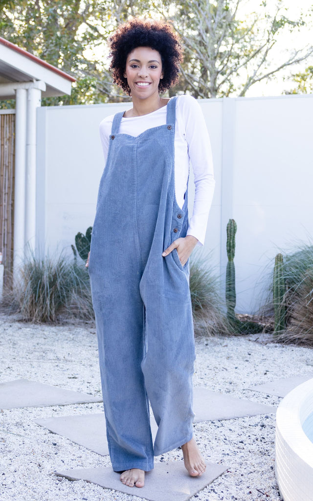 Surya Australia Corduroy Overalls Dungarees made in Nepal - Sky Blue
