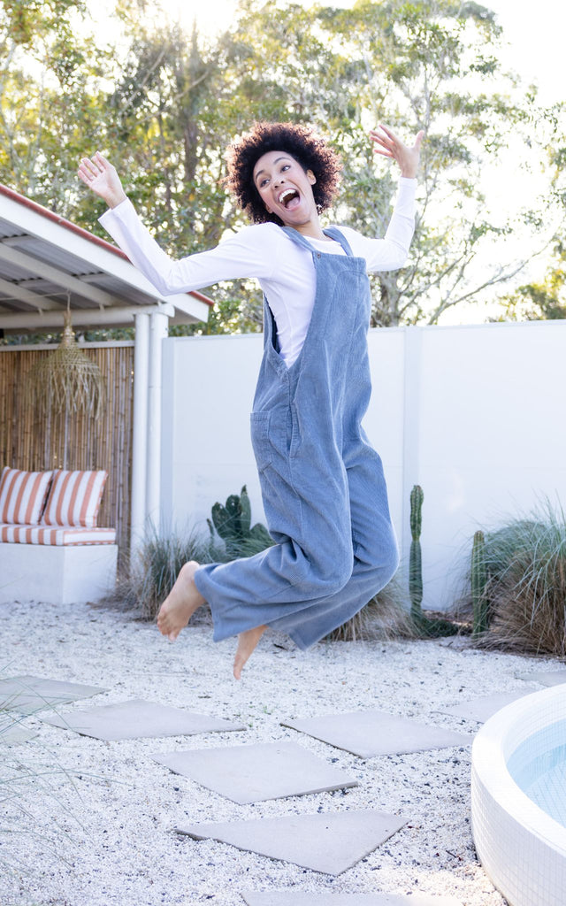 Surya Australia Corduroy Overalls Dungarees made in Nepal - Sky Blue