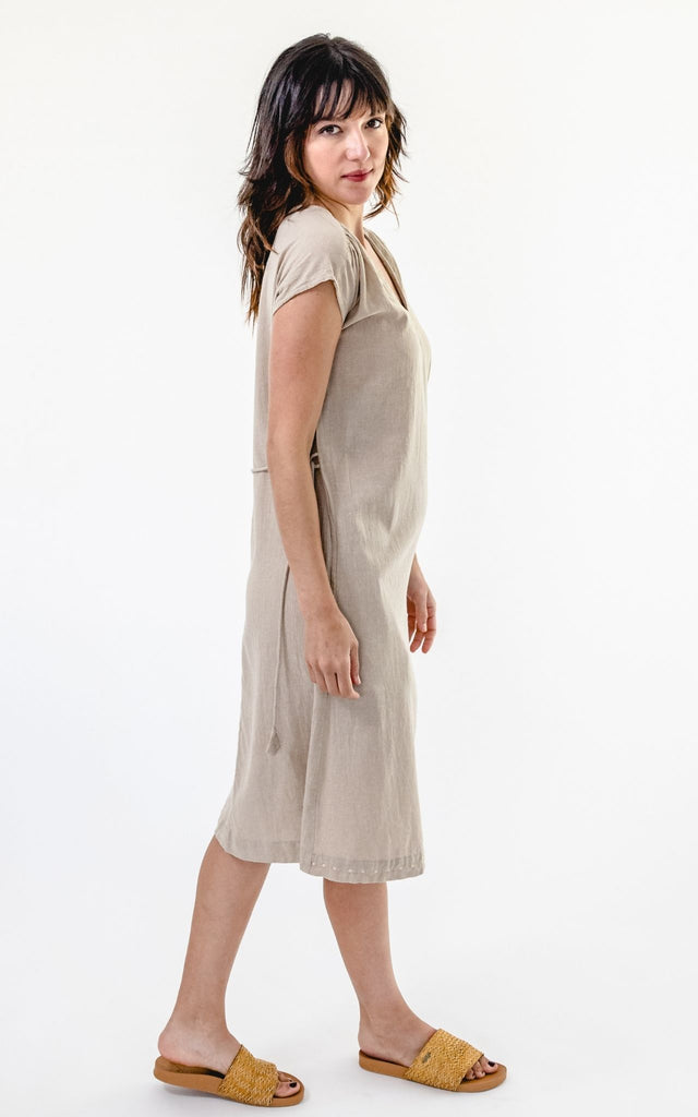 Surya Australia Ethical Cotton 'Aurora' Dress from Nepal #colour_oatmeal