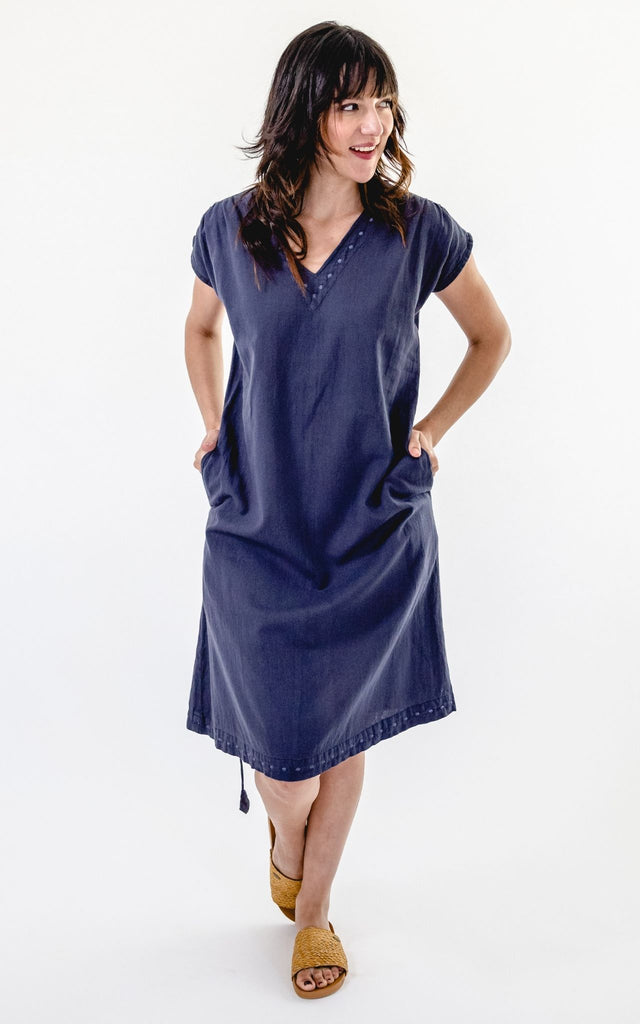 Surya Australia Ethical Cotton 'Aurora' Dress from Nepal #colour_dusty-grey