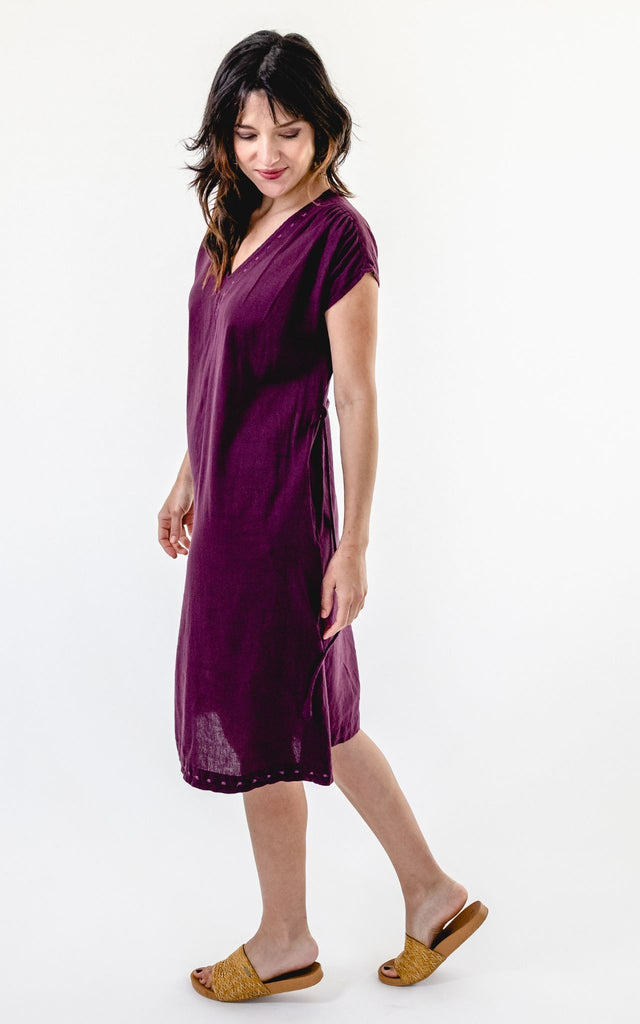 Surya Australia Ethical Cotton 'Aurora' Dress from Nepal #colour_wine