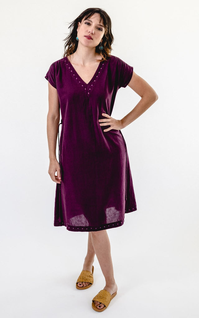Surya Australia Ethical Cotton 'Aurora' Dress from Nepal #colour_wine
