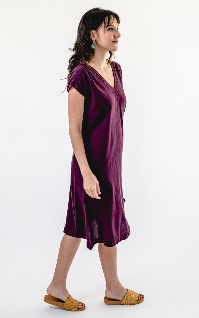 Surya Australia Ethical Cotton 'Aurora' Dress from Nepal #colour_wine