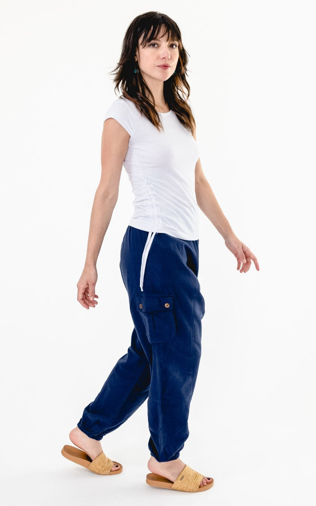Surya Australia Ethical Drop Crotch Pants Made in Nepal - Blue