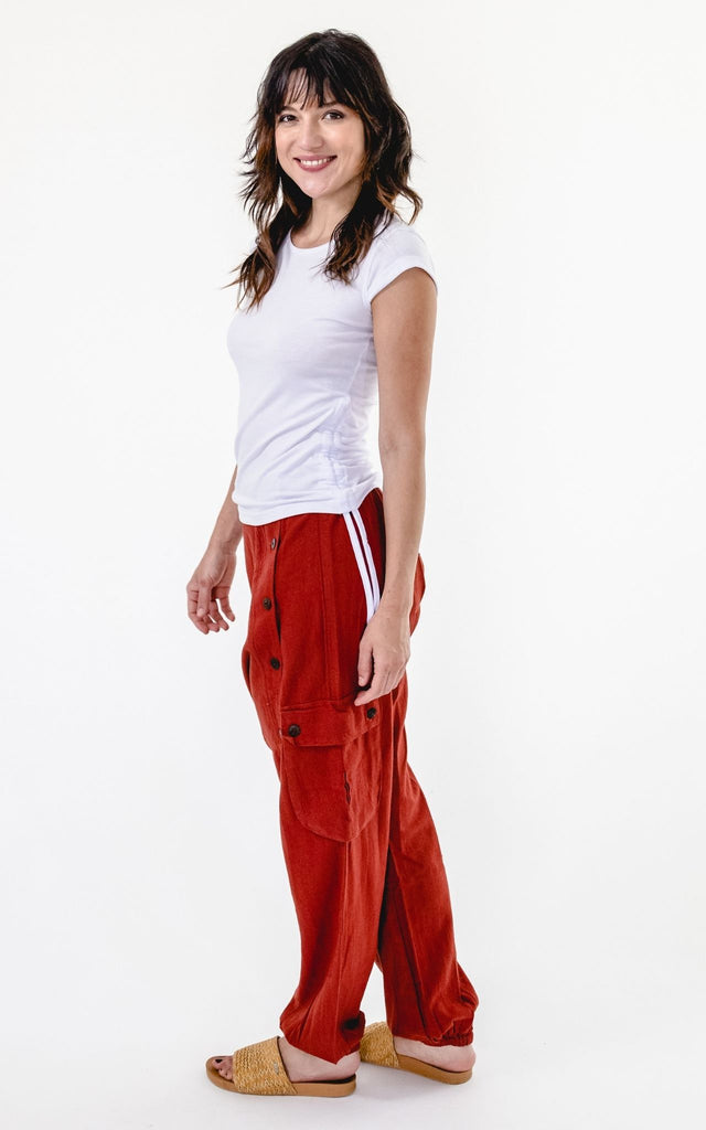 Surya Australia Ethical Drop Crotch Pants Made in Nepal - Rust