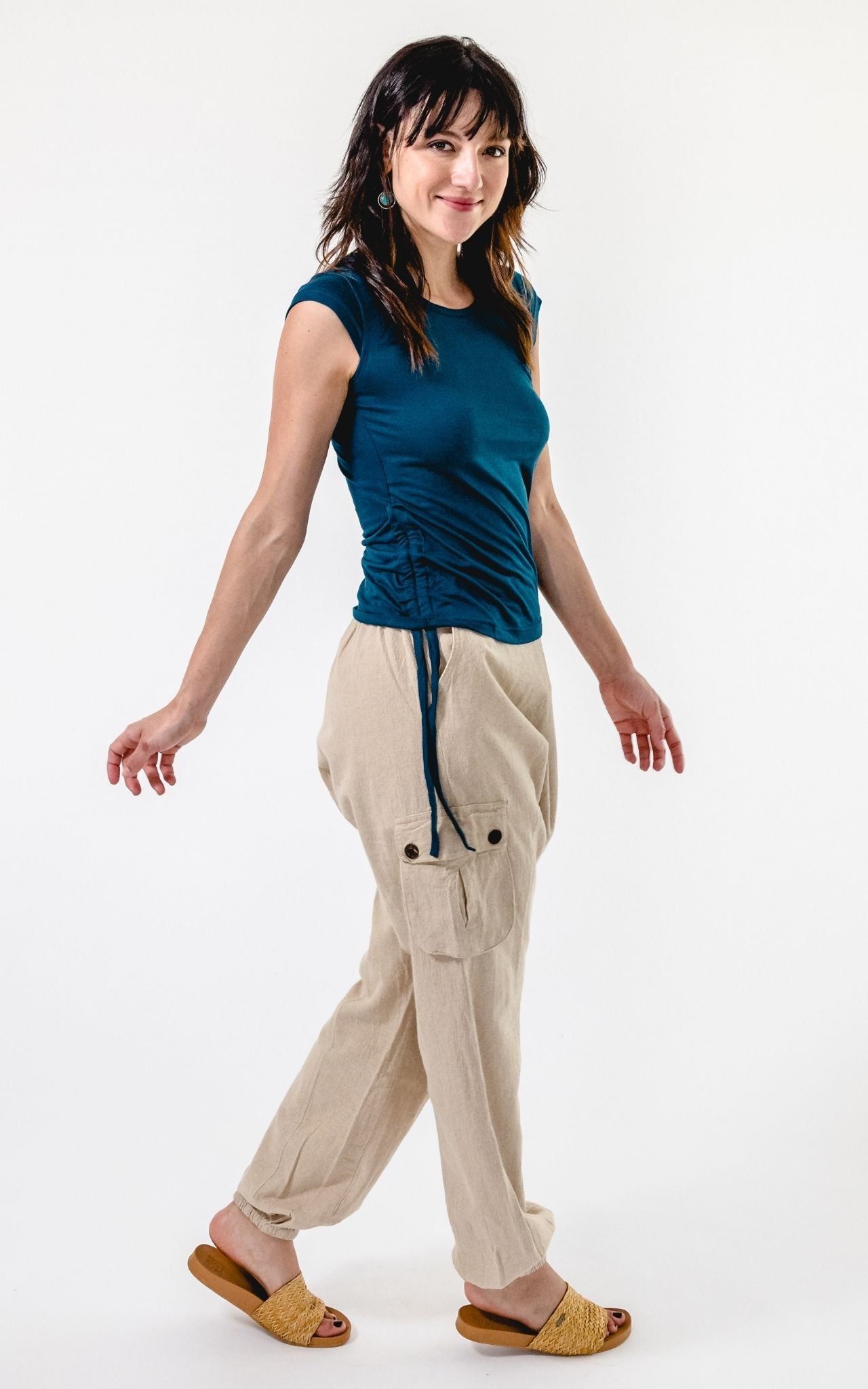 Surya Australia Ethical Drop Crotch Pants Made in Nepal - Natural