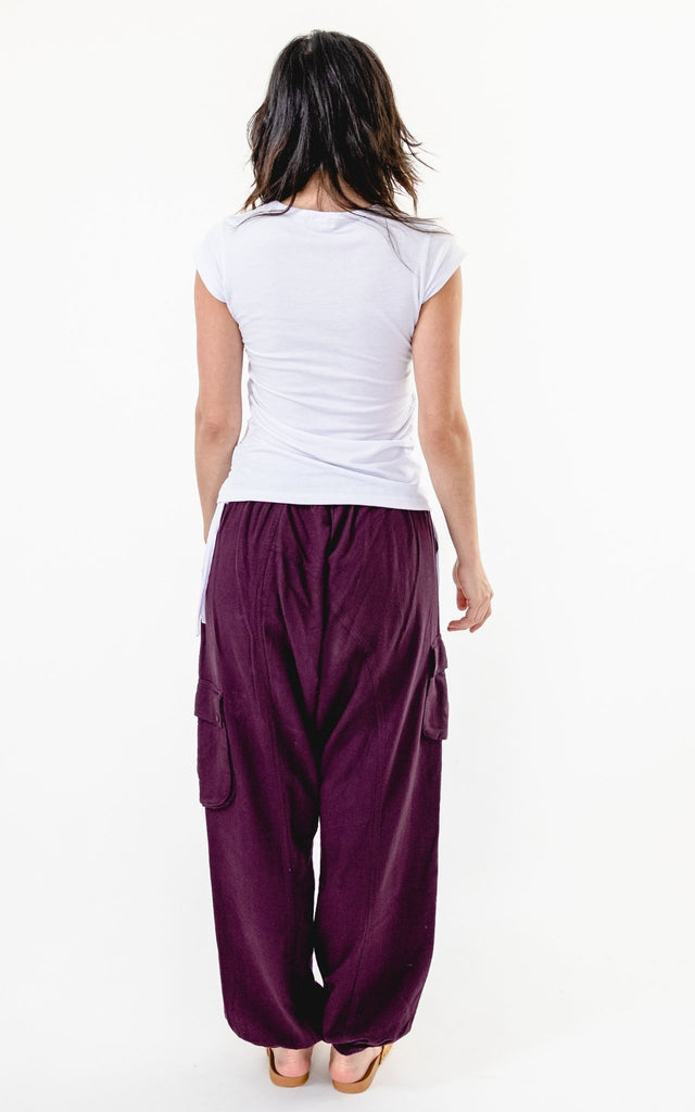 Surya Australia Ethical Drop Crotch Pants Made in Nepal - Wine