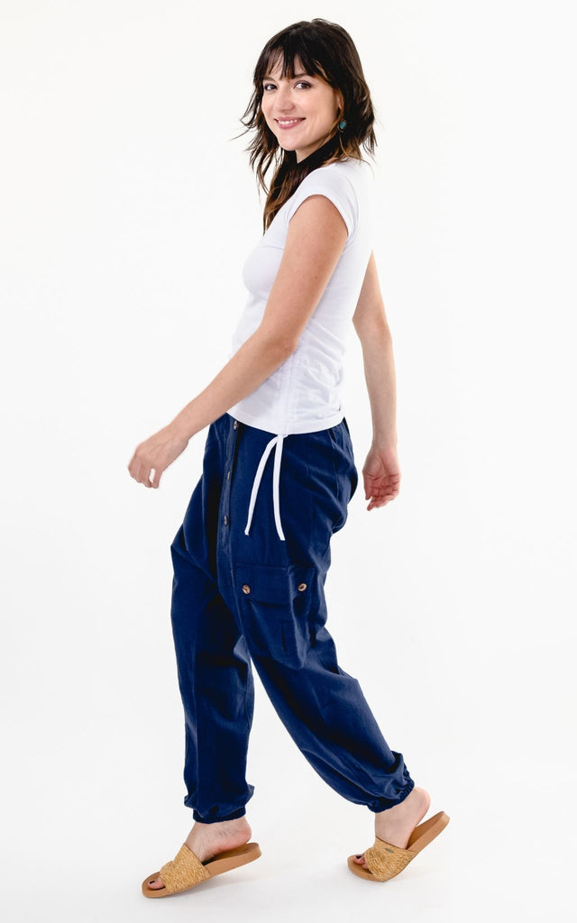 Surya Australia Ethical Drop Crotch Pants Made in Nepal - Blue