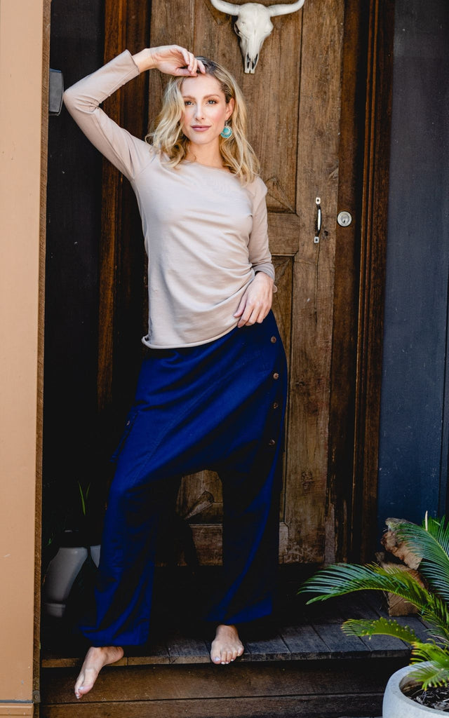 Surya Australia Ethical Drop Crotch Pants Made in Nepal - Blue