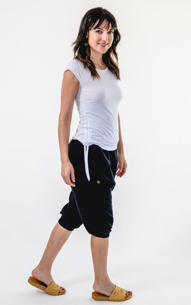 Surya Australia Ethical Cotton Drop Crotch Shorts - Black #colour_black