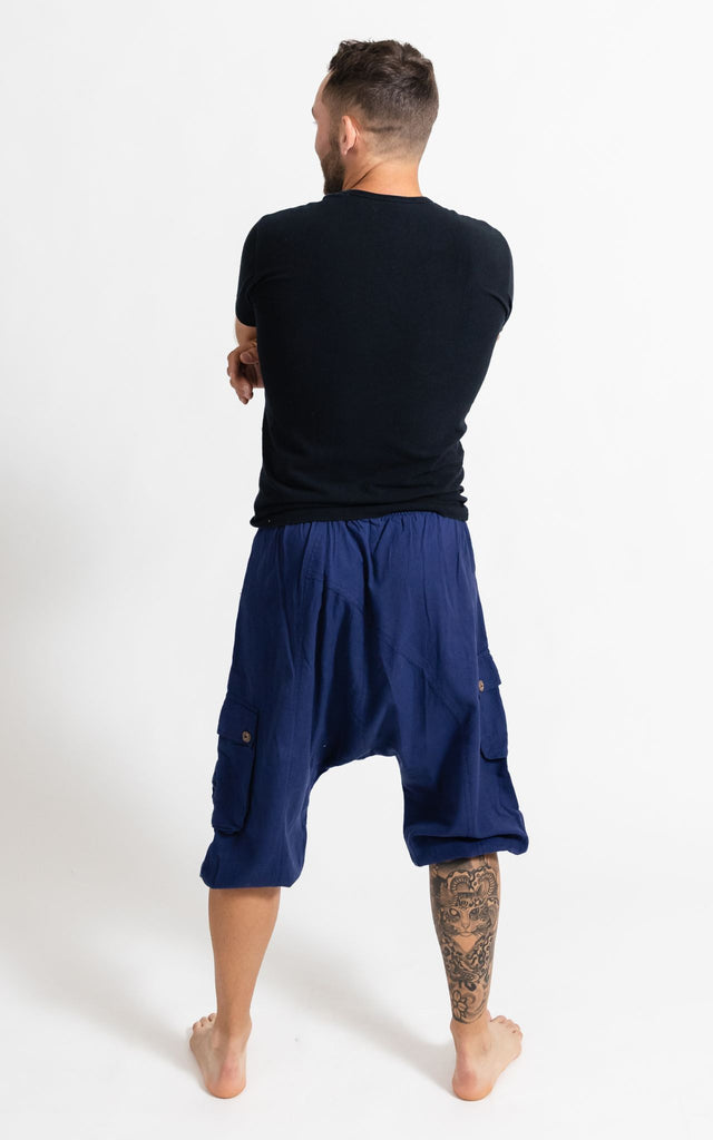 Surya Australia Drop Crotch Shorts from Nepal for men - Blue