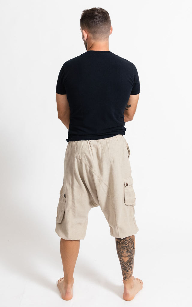 Surya Australia Drop Crotch Shorts from Nepal for men - Natural