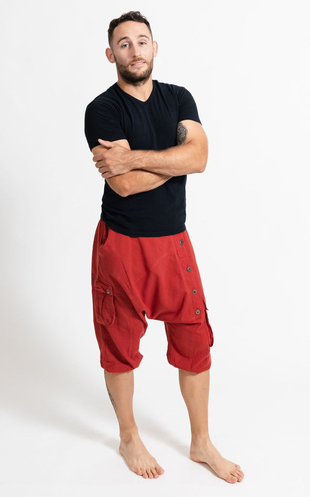 Surya Australia Drop Crotch Shorts from Nepal for men - Rust