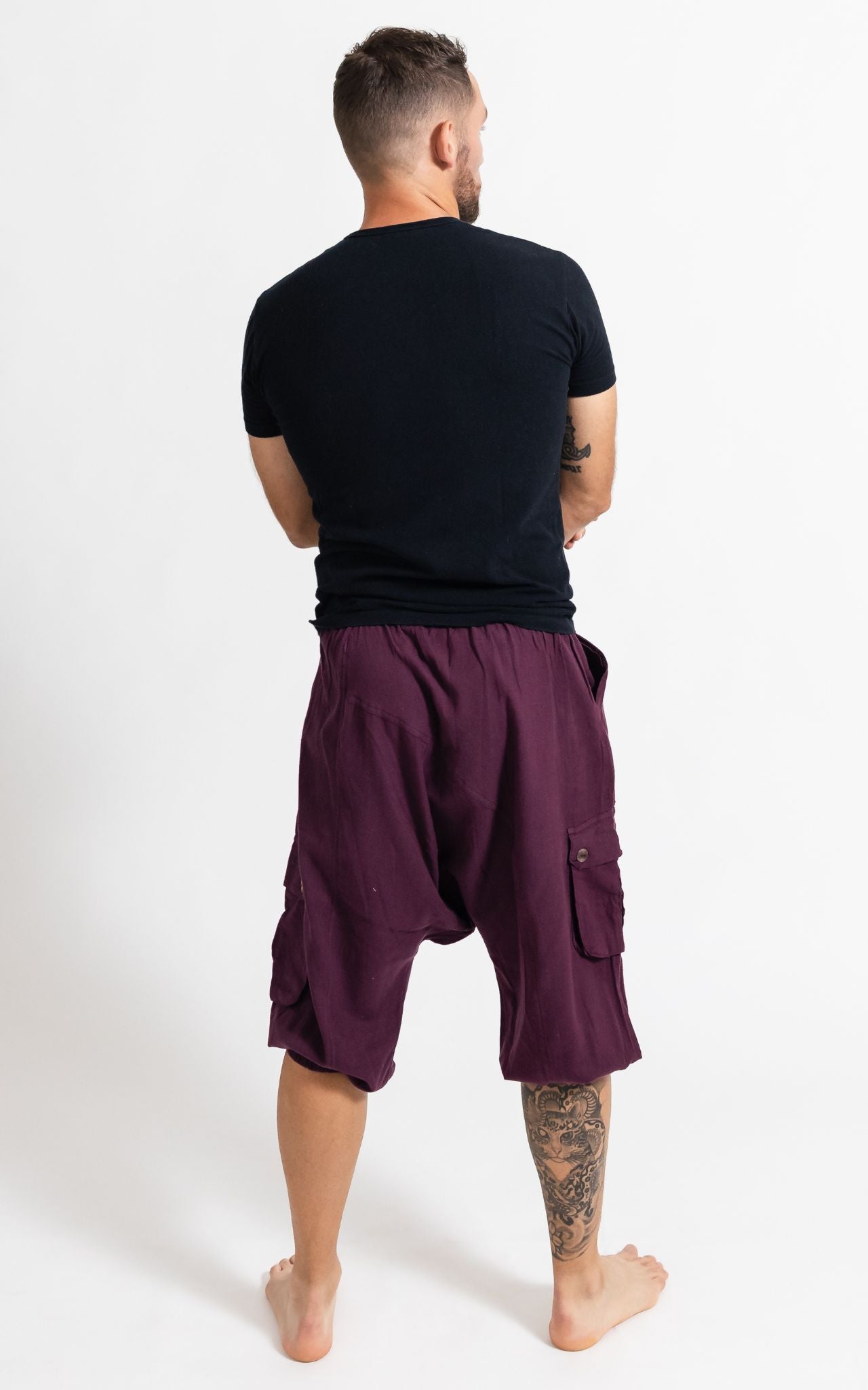 Surya Australia Drop Crotch Shorts from Nepal for men - Black