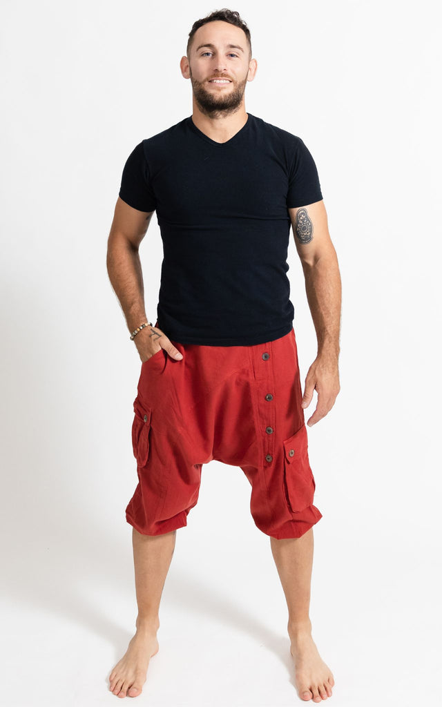 Surya Australia Drop Crotch Shorts from Nepal for men - Rust
