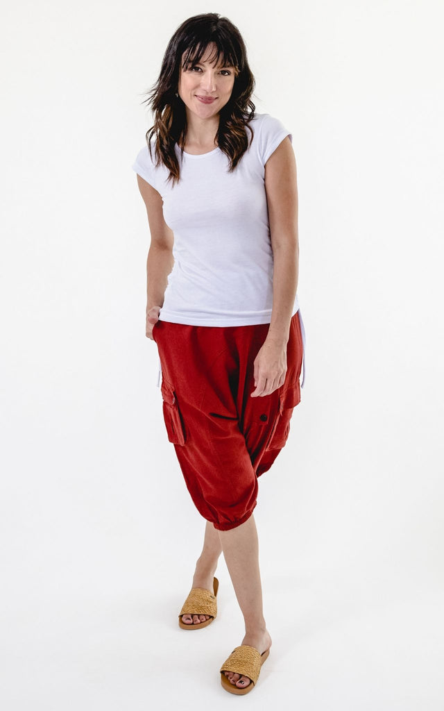 Surya Australia Ethical Cotton Drop Crotch Shorts - Rust #colour_rust
