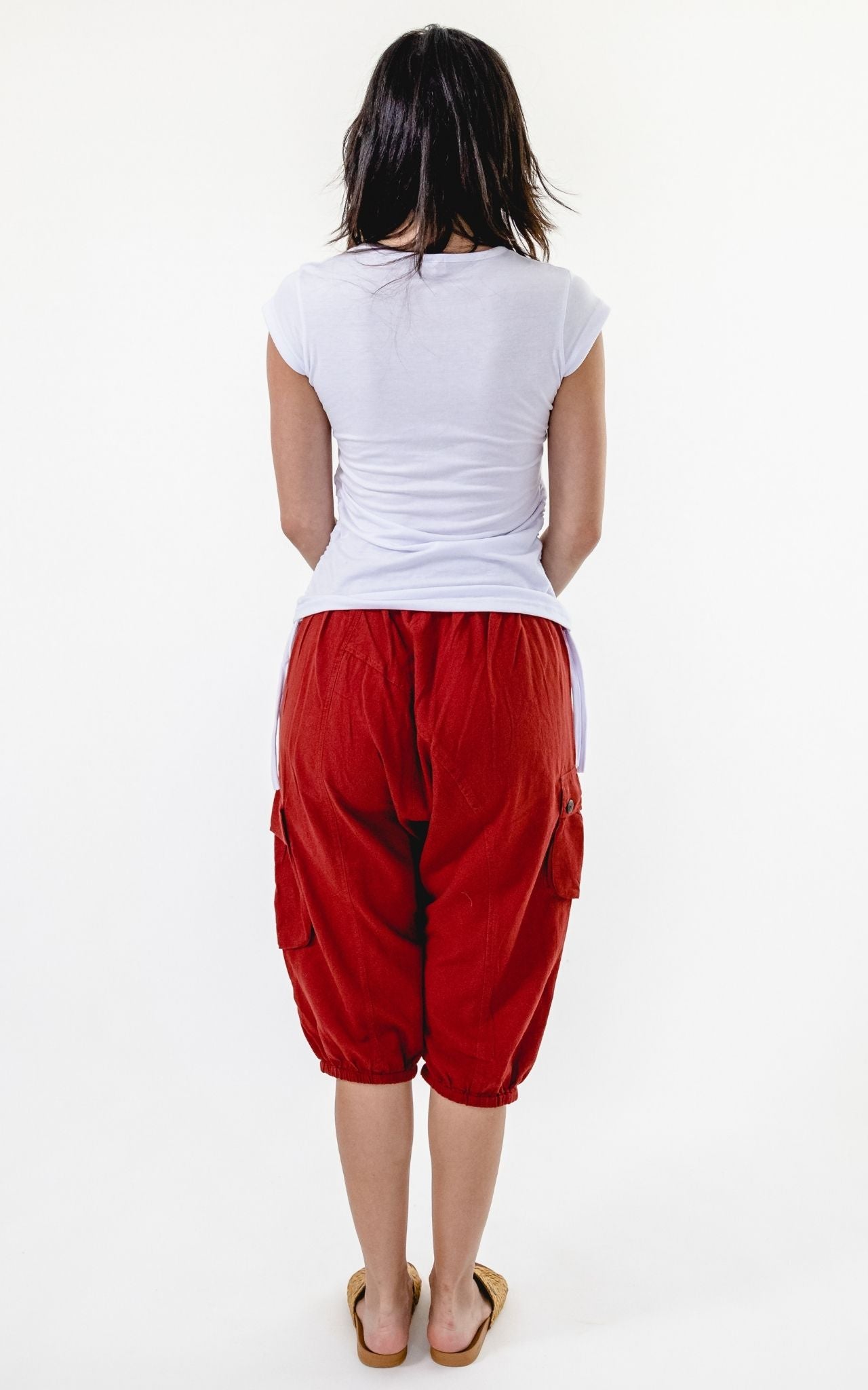 Surya Australia Ethical Cotton Drop Crotch Shorts - Rust #colour_rust