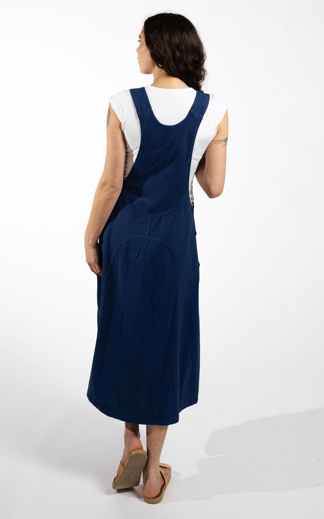 Surya Australia Ethical Dungaree Dress made in Nepal - Dark Blue