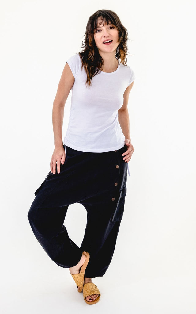 Surya Australia Ethical Drop Crotch Pants Made in Nepal - Black