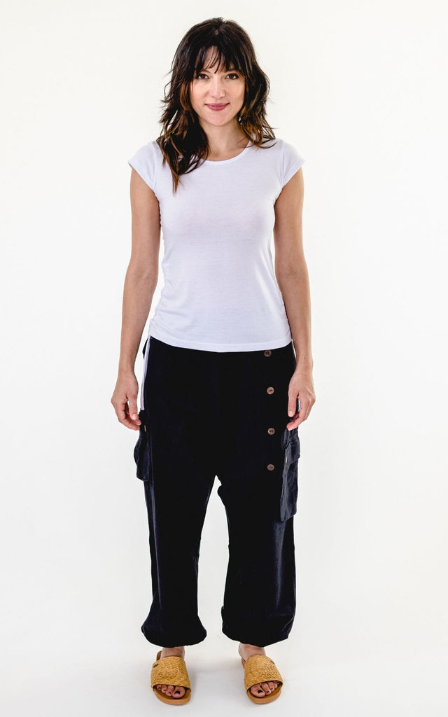 Surya Australia Ethical Drop Crotch Pants Made in Nepal - Black