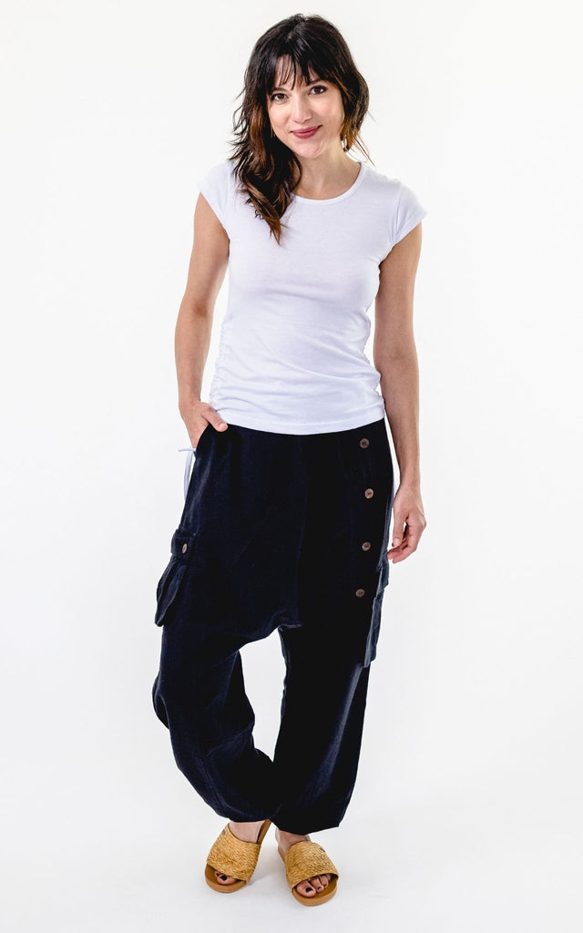 Surya Australia Ethical Drop Crotch Pants Made in Nepal - Black