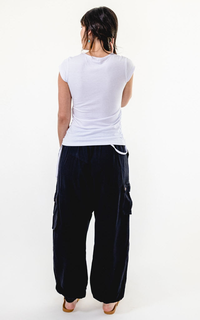 Surya Australia Ethical Drop Crotch Pants Made in Nepal - Black