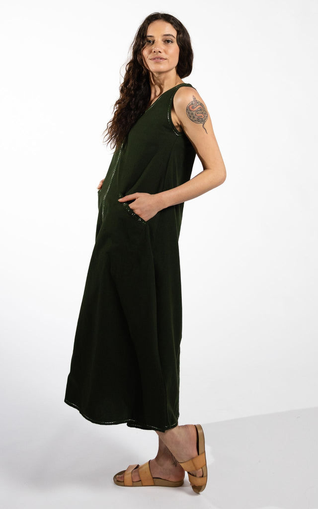 Surya Australia Ethical Cotton 'Calliope' Dress made in Nepal - Green