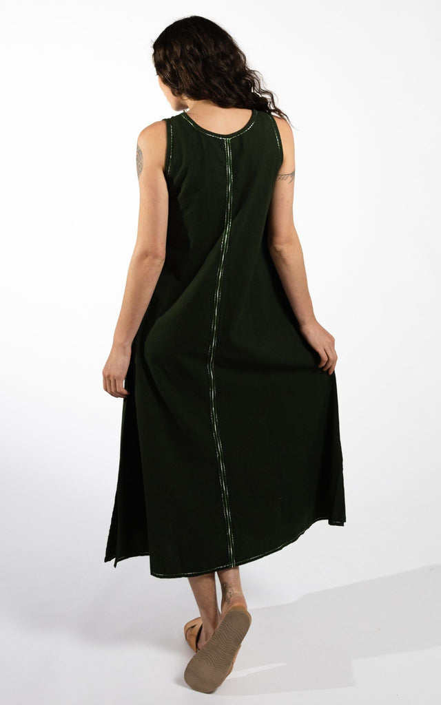 Surya Australia Ethical Cotton 'Calliope' Dress made in Nepal - Green