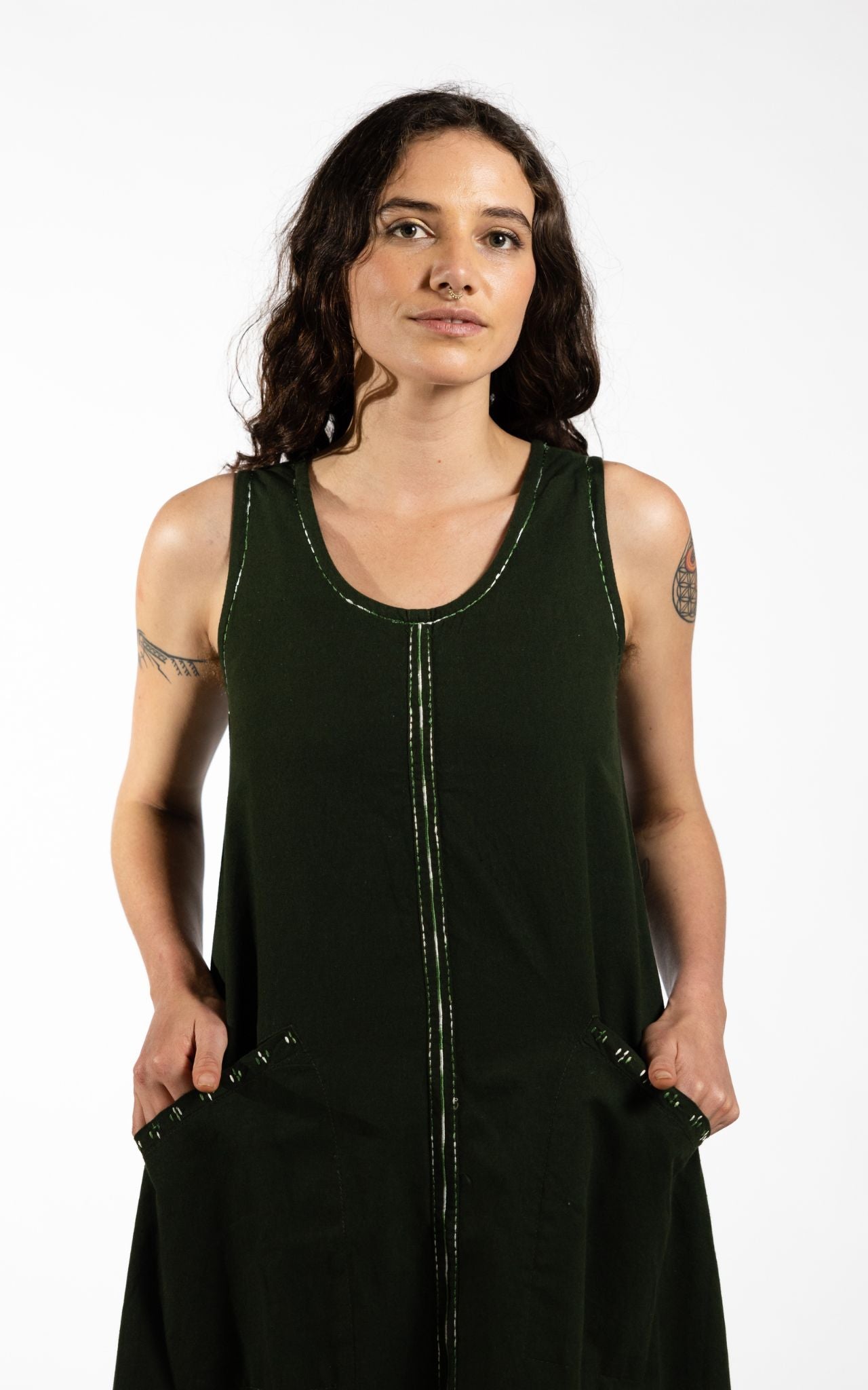 Surya Australia Ethical Cotton 'Calliope' Dress made in Nepal - Green