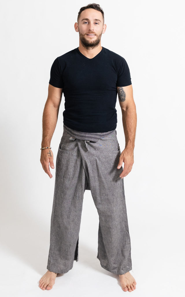 Surya Australia Cotton Thai Fisherman Pants from Nepal - Grey